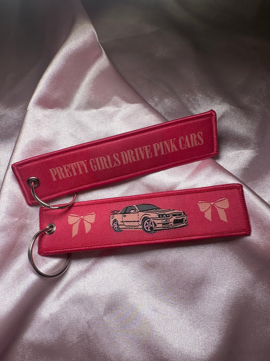 Pretty Girls Drive Pink Cars - Keychain